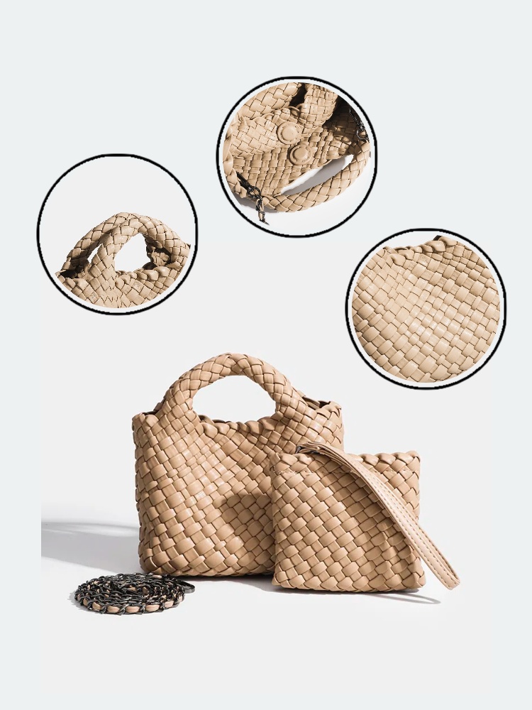 Bolso de mano tipo cubo tejido - Luxury Bags On Sales reseña y precio